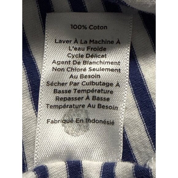 Talbots Plus Womens Nautical Striped Top Blue/White Button Detail Cotton X - Picture 6 of 7